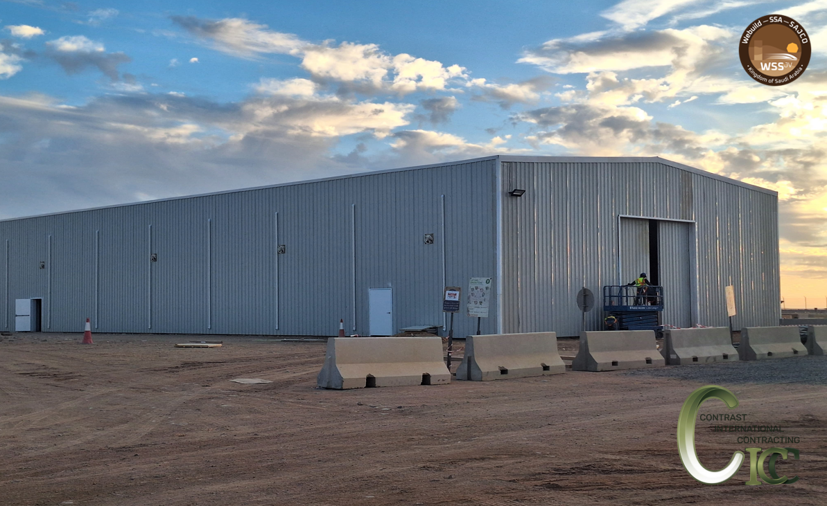 مشروع انشاء مستودعات موقع شركة WSSJV في مدينة نيوم