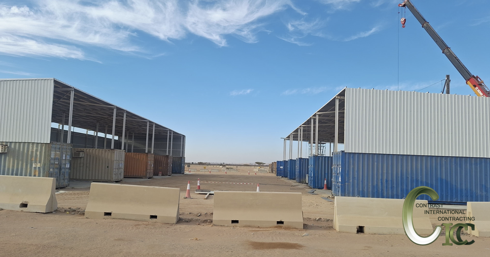 توريد كونتنرات معدنية وانشاء مستودع معدني مفتوح في مدينة نيوم